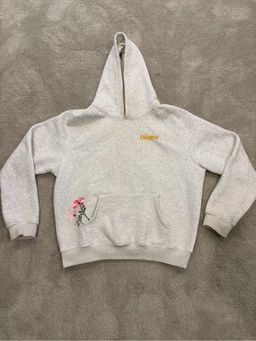 Dandy Worldwide Cream Embroidered “Gift Giving” Flower Hoodie